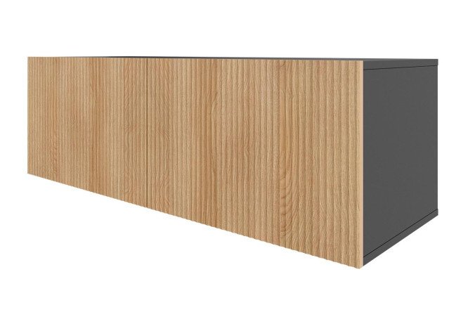 Cabinet Oscar Amelie 120x40 with doors, anthracite / wave Canadian oak