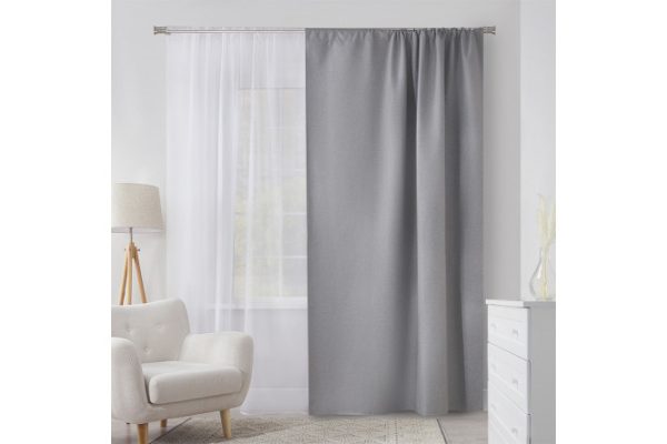 Curtain ESTUDI BLANCO Ester 180x270 cm, 1 piece, gray