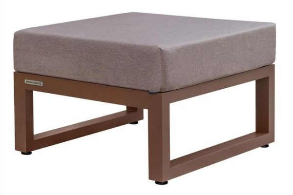 Outdoor pouf Capri 70x45x67 cm, frame color brown, soft elements brown