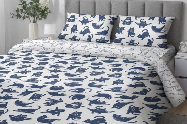 Bedding set Yoga Cat Cotton 200x220 cm, Euro