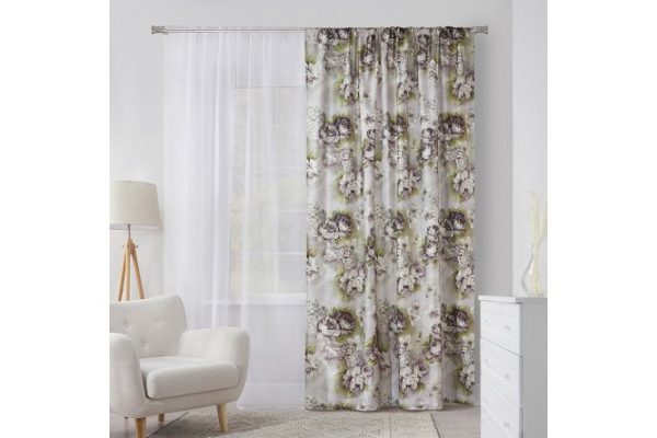 Ribbon curtain MICASA Perla 180x275 cm, 1 piece, white, beige, green