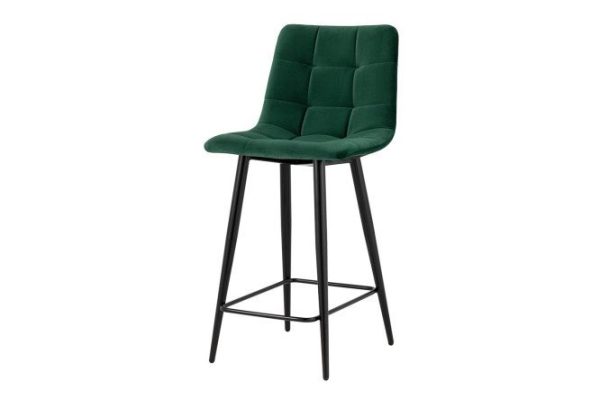 Half-bar chair Django 53x88x42 cm, upholstery green, legs black