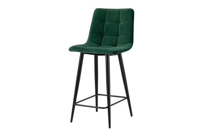 Half-bar chair Django 53x88x42 cm, upholstery green, legs black