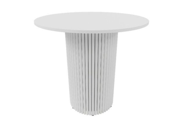 Trubis Wood table with tubular base 80x75x80 cm