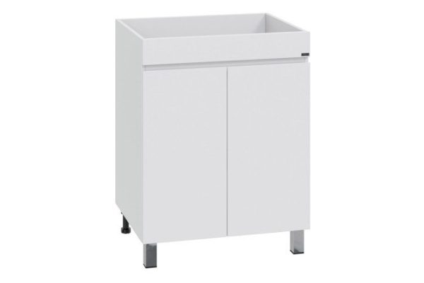 Floor-standing sink cabinet SANTA Mars with doors 67.4 cm, frame color white, facade white