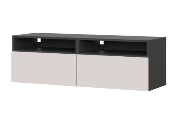 Cabinet Oscar Moon 120x40 with 2 drawers and 2 shelves, anthracite / Santiago soft