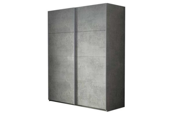 2-door wardrobe Comet 160x220 cm light concrete