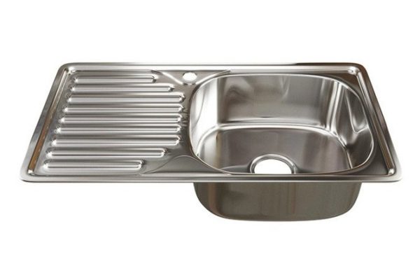 Inset sink with drainer MIXLINE 535615 right outlet 3 1/2 76x42x18 cm