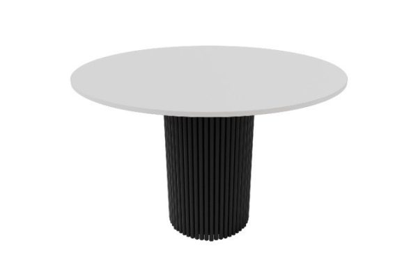 Trubis Wood table with tubular base 110x75x110 cm