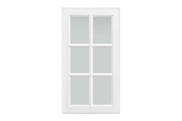 Aurora cabinet facade with glass 39.6x71.6 cm, soft snow white color, matte