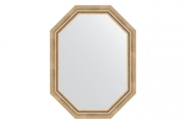 Wall mirror in a baguette frame EVOFORM Polygon BY 7111, aged silver with weaving 63x83 cm