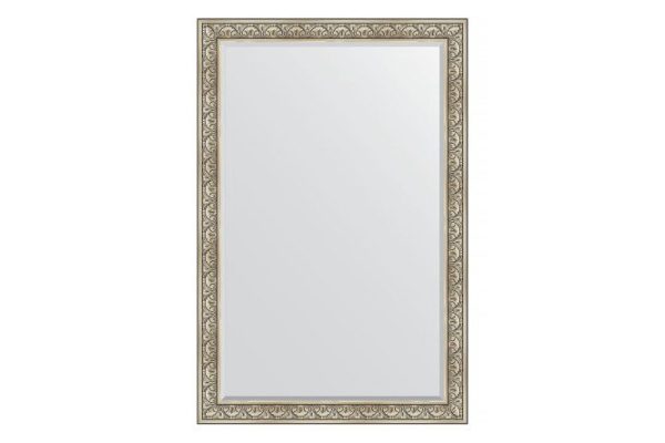Wall mirror with bevel in a baguette frame EVOFORM BY 3632 baroque silver 120x180 cm