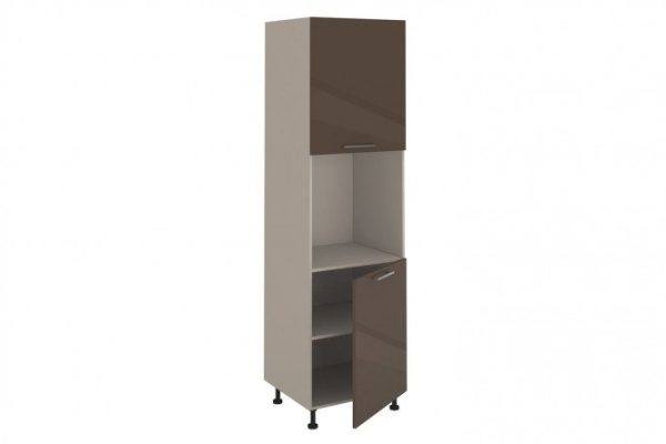 Set of fronts for a cabinet cabinet for Amika appliances, 59.6x71.6 cm, glossy truffle brown color