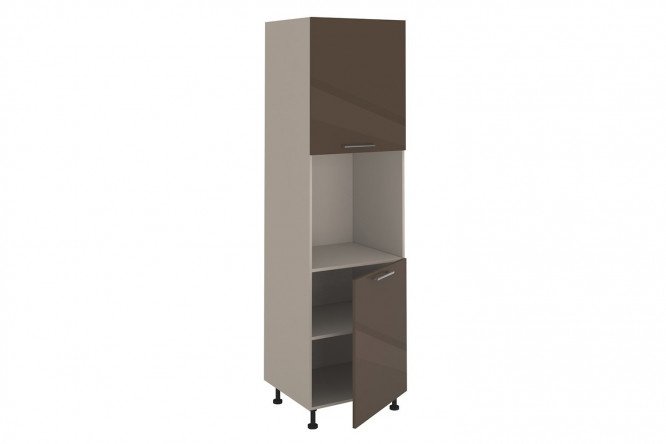 Set of fronts for a cabinet cabinet for Amika appliances, 59.6x71.6 cm, glossy truffle brown color