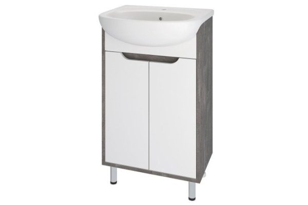 Floor stand RUNO Eco 50 00-00001337 49.3 cm, frame color iron stone, facade white