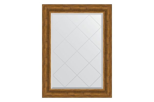 Wall mirror with engraving in a baguette frame EVOFORM Etched bronze 59x76 cm