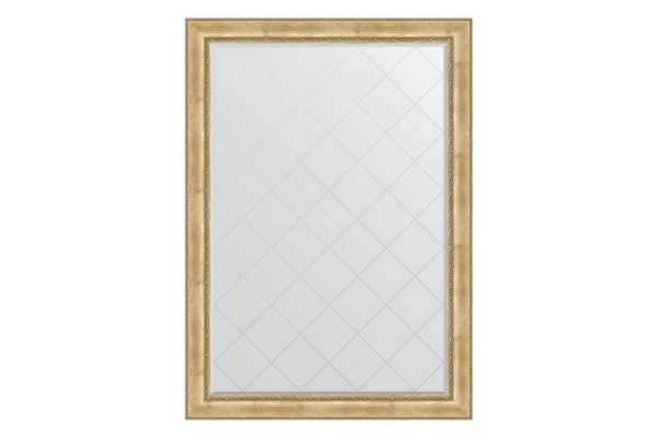 Wall mirror with engraving in a baguette frame EVOFORM BY 4514 aged silver with ornament 137x192 cm