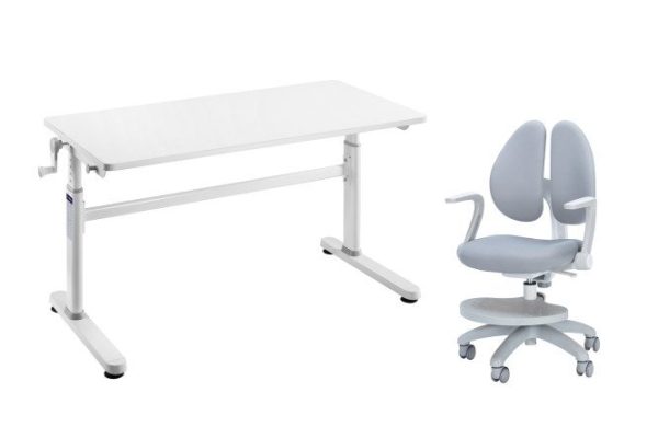 Furniture set Imparare Gray desk and chair with armrests and stand Primo Gray