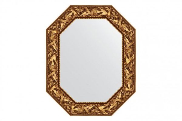 Wall mirror in a baguette frame EVOFORM Polygon BY 7222, Byzantium gold 63x78 cm