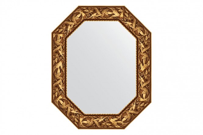 Wall mirror in a baguette frame EVOFORM Polygon BY 7222, Byzantium gold 63x78 cm