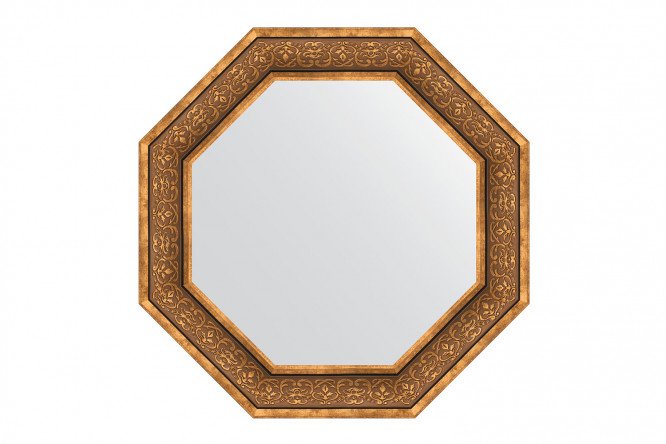 Wall mirror in a baguette frame EVOFORM Octagon BY 7377, bronze monogram 74x74 cm