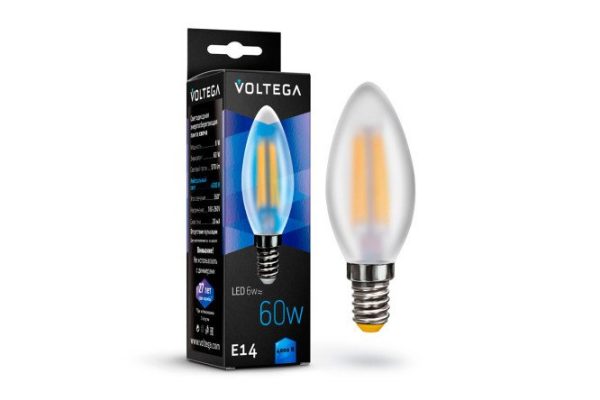 LED lamp VOLTEGA Crystal Candel matt VG10-C2E14cold6W-F 7045 6W, E14, Cold light