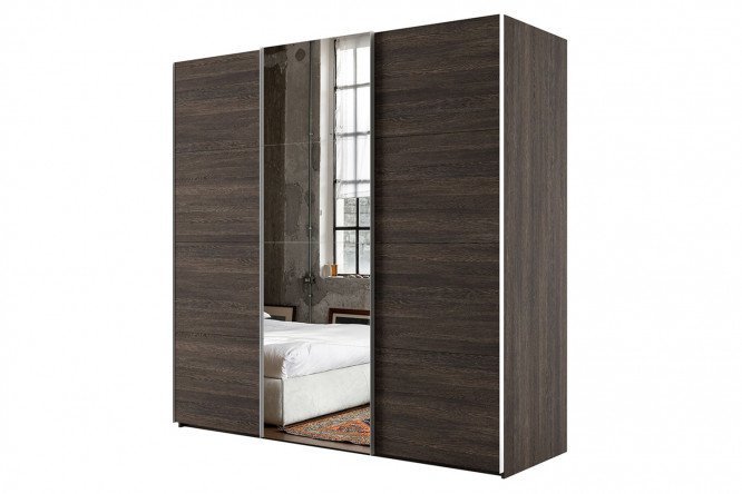 Sliding wardrobe 3-door Comet 270x240 cm wenge Mali, wenge Mali facades, mirror