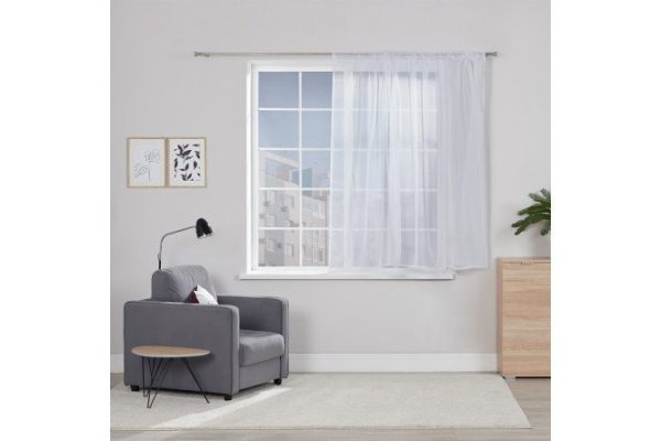 Kitchen tulle on MICASA Lianna ribbon 295x180 cm, 1 piece, white