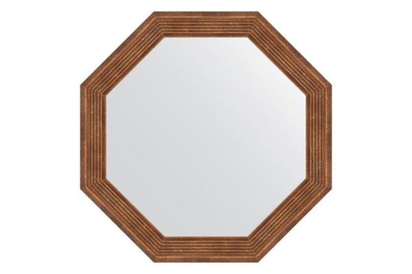 Wall mirror in a baguette frame EVOFORM Octagon BY 3661, dry reed 49x49 cm