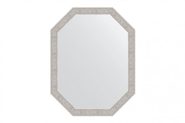 Wall mirror in a baguette frame EVOFORM Polygon BY 7010, wave aluminum 53x68 cm