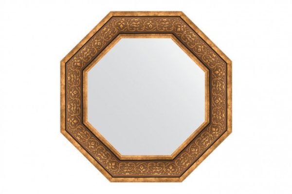 Wall mirror in a baguette frame EVOFORM Octagon BY 7376, bronze monogram 64x64 cm