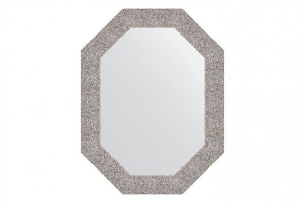 Wall mirror in a baguette frame EVOFORM Polygon BY 7187, embossed silver 66x86 cm