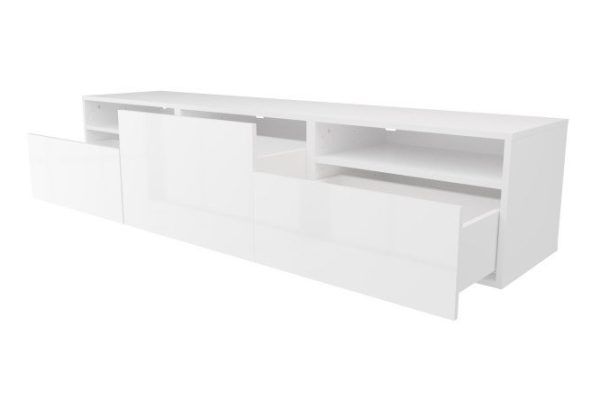 35f55dntzsw1jdi8faau00fp9tqnfezq.jpg Cabinet with 3 drawers and 2 shelves Oscar Amika 180x38 with closers, white / white gloss