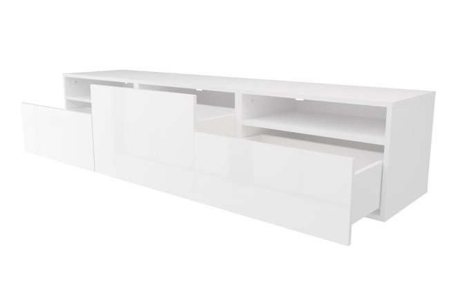 Cabinet with 3 drawers and 2 shelves Oscar Amika 180x38 with closers, white / white gloss