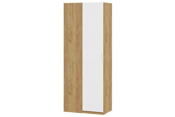 Corner cabinet Hilton version 2, gold craft oak, matte white
