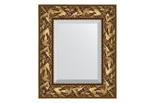 Wall mirror with bevel in a baguette frame EVOFORM BY 3363 Byzantium gold 49x59 cm