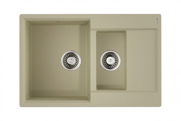 Inset sink with wing OMOIKIRI Daisen 78-2-BE 4993328, vanilla 78x51x19.5 cm