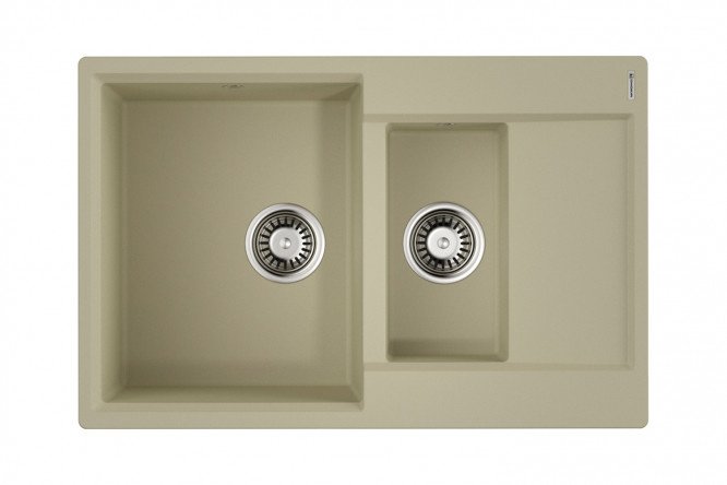 Inset sink with wing OMOIKIRI Daisen 78-2-BE 4993328, vanilla 78x51x19.5 cm