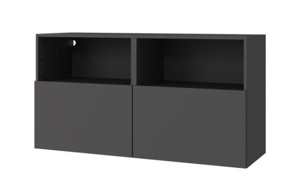 Cabinet Oscar Line 120x64x40 cm, 2 doors and 2 shelves, anthracite