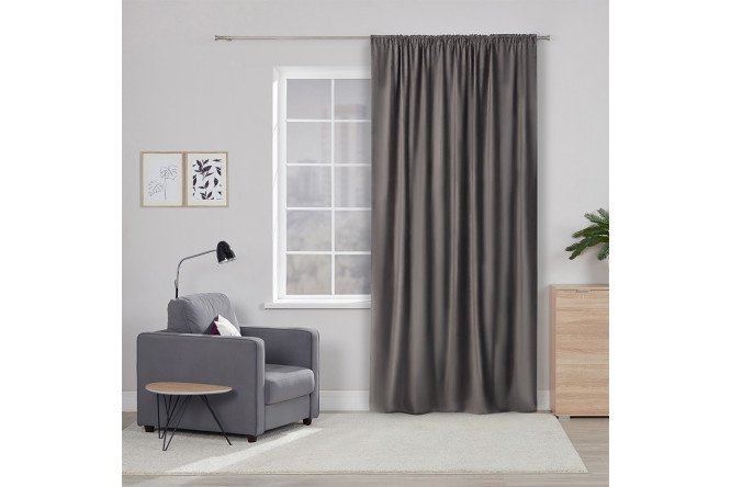 Tape curtain ESTUDI BLANCO Josette 180x280 cm, 1 piece, gray