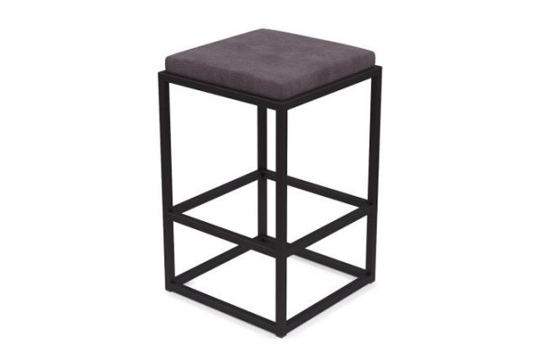 Bar stool Horeca Verm 40x75x40 cm, upholstery color gray, legs black