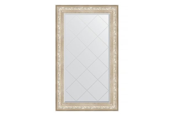 Wall mirror with engraving in a baguette frame EVOFORM vignette silver 100x175 cm