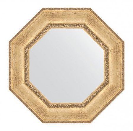 Wall mirror in a baguette frame EVOFORM Octagon BY 7390, aged silver with ornament 67x67 cm