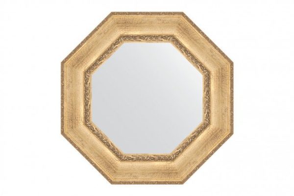Wall mirror in a baguette frame EVOFORM Octagon BY 7390, aged silver with ornament 67x67 cm