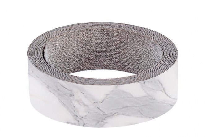 Edge with glue Granite white