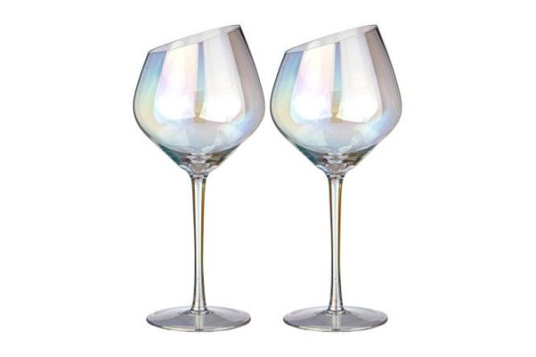 Set of wine glasses Lefard Daisy Rainbow 550 ml, Glass, 2 pcs.