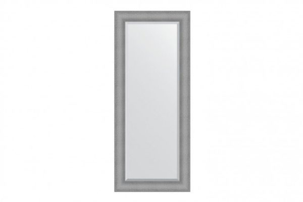 Wall mirror with bevel in a baguette frame EVOFORM BY 3940 silver chain mail 62x147 cm