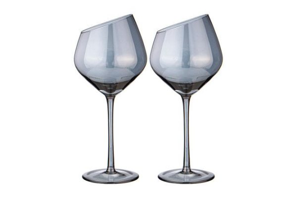 Set of wine glasses Lefard Daisy Blue 550 ml, Glass, 2 pcs.
