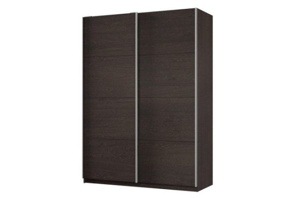 Sliding wardrobe 2-door Praktik 160x240x60 cm, wenge, silver profile