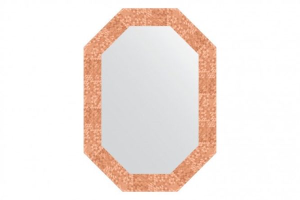 Wall mirror in a baguette frame EVOFORM Polygon BY 7093, honeycomb copper 52x72 cm